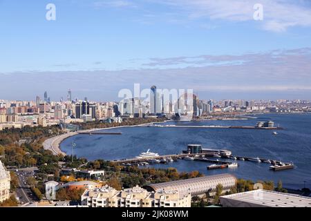 Beautiful panorama of the city of Baku. Azerbaijan. Stock Photo