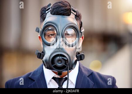 Protect yourself and those around you. a young businessman on a construction site using a digital tablet. Stock Photo