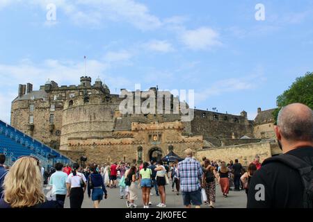 castle esplanade edinburgh royal mile princess street scotland UK Stock Photo