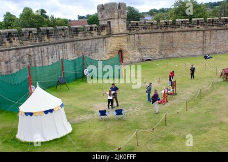 archery at alnwick castle northumberland england UK Stock Photo