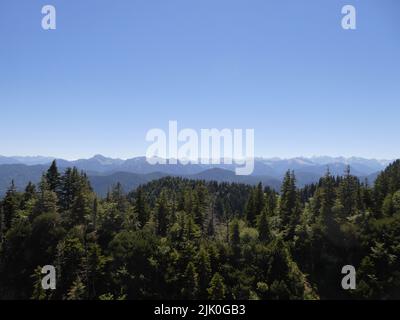 Panoramic view from Brauneck in summer Stock Photo