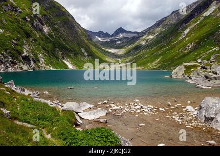 Lake Dorfer. Dorfertal alpine valley. Osttirol. Hohe Tauern National Park. Austrian Alps. Europe. Stock Photo