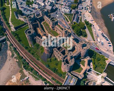 The Pembroke Castle, a medieval castle in the centre of Pembroke, Pembrokeshire in Wales Stock Photo