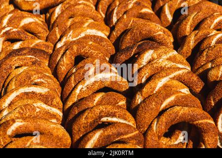 Bagels from a street counter in Istanbul Stock Photo