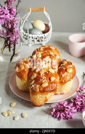 Colomba - traditional italian easter cake with almonds Stock Photo