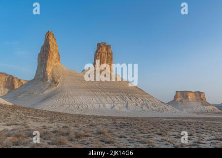 Early morning, Bozzhira Canyon, Ustyurt plateau, Mangystau, Kazakhstan, Central Asia, Asia Stock Photo