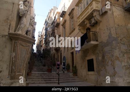 In the streets of Valletta, Malta, Mediterranean, Europe Stock Photo