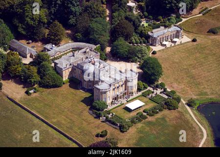 An aerial view of the grounds of Daylesford House, Gloucestershire, the location of a first wedding anniversary party being thrown by Prime Minister Boris Johnson and his wife Carrie for friends and family. Picture date: Friday July 29, 2022. Stock Photo