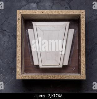 close up view of stone decorative ellement white Stock Photo