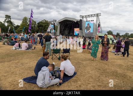 READING, BERKSHIRE, UK. 25 July 2022:  Crowds of Fans at Flackstock Festival in Reading, Berkshire, England. Credit: S.A.M./Alamy Live News Stock Photo