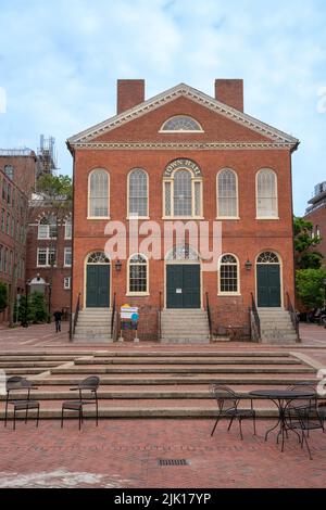 Salem, MA USA - June 12, 2022 - Old Salem Town Hall  Stock Photo