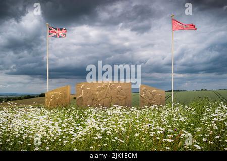 Memorial to the 10th Battalion of the Parachute regiment. Stock Photo