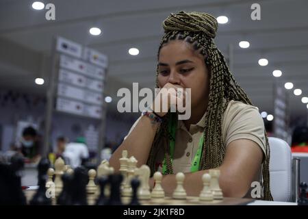 Chennai, Tamil Nadu, India. 30th July, 2022. An international chess player  thinks before making the next move during the second round of the 44th Chess  Olympiad in Chennai. (Credit Image: © Sri