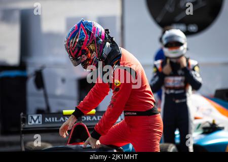 Mogyorod, Hungary. 29th July, 2022. SMOLYAR Alexander (and), MP Motorsport, Dallara F3, portrait during the 6th round of the 2022 FIA Formula 3 Championship, from July 28 to 31, 2022 on the Hungaroring, in Mogyorod, Hungary - Photo Sebastiaan Rozendaal / Dutch Photo Agency / DPPI Credit: DPPI Media/Alamy Live News Stock Photo
