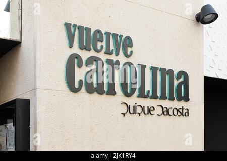 VALENCIA, SPAIN - APRIL 14, 2022: Vuelve Carolina Restaurant. Quique Dacosta Stock Photo