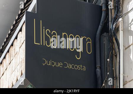 VALENCIA, SPAIN - APRIL 14, 2022: Llisa Negra Restaurant. Quique Dacosta Stock Photo