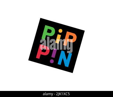 Apple Pippin, Rotated Logo, White Background B Stock Photo