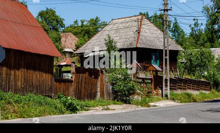 Old Farm houses in Maramures Romania Stock Photo