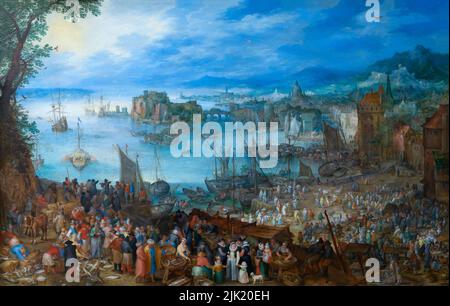 The Great Fishmarket, Jan Brueghel the Elder, 1603. Alte Pinakothek, Munich, Germany, Europe Stock Photo