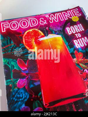 May 2022 Travel Issue cover of 'Food & Wine', USA Stock Photo