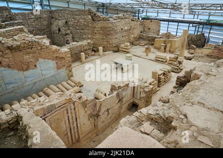 inside Terrace Houses of Ephesus, Ephesus Archaeological Site, Selcuk, Turkey Stock Photo