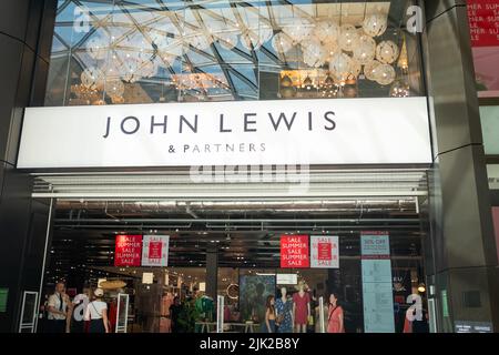 London July, 2022: John Lewis store inside Westfield London shopping centre in Shepherds Bush Stock Photo