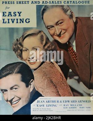 RAY MILLAND JEAN ARTHUR and EDWARD ARNOLD in EASY LIVING 1937 director MITCHELL LEISEN screenplay by Preston Sturges based on a novel by Vera Caspary Paramount Pictures Stock Photo