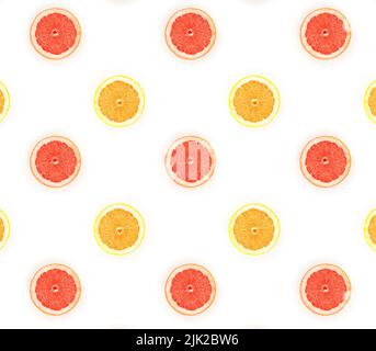 isolated pattern with citrus fruit slices Stock Photo
