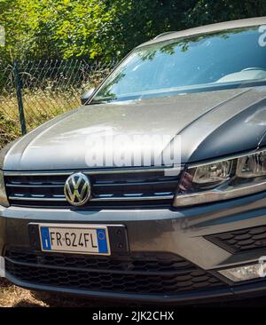 Italy, Ambruzzo - August 28, 2021 - Volkswagen VW cheats on pollution and emissions tests of its diesel engine in the US Stock Photo