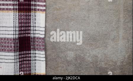 kitchen towel on gray background. copy space Stock Photo