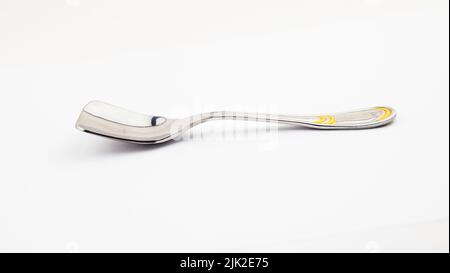 stainless steel teaspoon isolated on white background Stock Photo