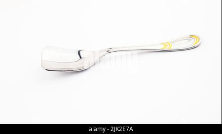 stainless steel teaspoon isolated on white background Stock Photo