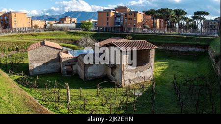 Ancient Roman farmhouse and vinery villa Regina in Boscoreale, Southern Italy Stock Photo