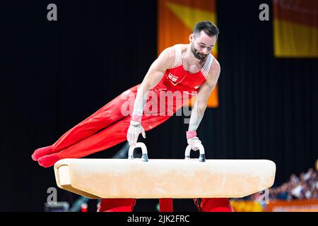 Birmingham, UK. 29th Jul, 2022. James Hall (ENG) during Men's Team Final and Individual Qualification - Men - Subdivision 3 of Birmingham 2022 - Commonwealth Games at Birmingham Arena on Friday, July 29, 2022 in Birmingham, UK. Credit: Taka Wu/Alamy Live News