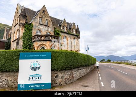Ballachulish hotel on Loch Linnhe, 19th century hotel in the Scottish highlands,Scotland,UK,summer 2022
