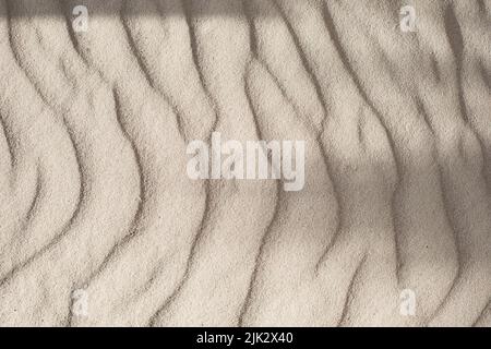 Coastal beach sand waves texture background. Sand dunes, tropical seashore landscape. Stock Photo