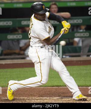 Pittsburgh Pirates third baseman Ke'Bryan Hayes plays against the Miami  Marlins in a baseball game, Thursday, June 3, 2021, in Pittsburgh. (AP  Photo/Keith Srakocic Stock Photo - Alamy