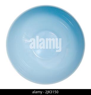 Blue empty bowl isolated on white background Stock Photo