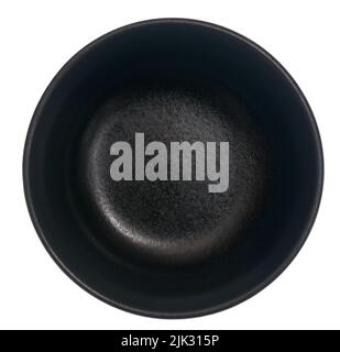 Black empty bowl isolated on white background Stock Photo