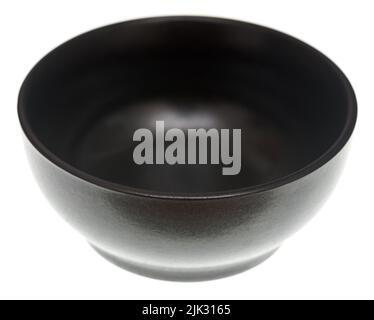 Black empty bowl isolated on white background Stock Photo