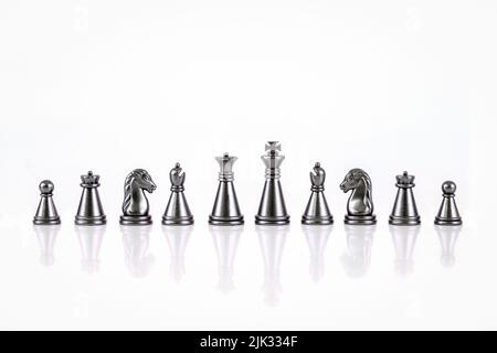 Set of chess figures isolated on the white background Stock Photo
