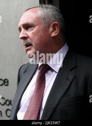 File photo dated 29/7/2009 of Des Collins of Collins. Victims and families affected by the infected blood scandal must be paid their £100,000 compensation packets 'immediately', their lawyer has said. The chairman of the inquiry into the tragedy said the money should be paid to more than 2,000 surviving victims 'without delay' and Collins, senior partner at Collins Solicitors, has demanded that it is paid within 14 days. Issue date: Saturday July 30, 2022. Stock Photo