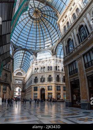Gallery Umberto I in Naples, built in the Art Nouveau design, Southern Italy Stock Photo
