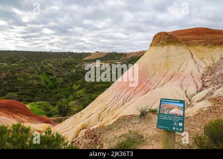Side view of Sugarloaf at Hallet Cove, South Australia, a natural wonder formed over 6000 years. Stock Photo