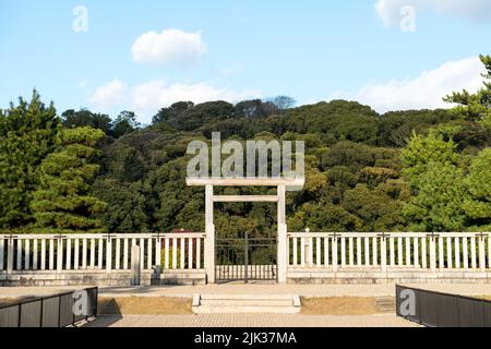 Mozu Tombs, Daisen Kofun, Mausoleum of Emperor Nintoku, Sakai, Osaka Stock Photo