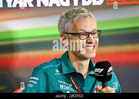 Mogyorod, Hungary. 29th July, 2022. Mike Krack (LUX) Aston Martin F1 Team, Team Principal in the FIA Press Conference, portrait during the Formula 1 Aramco Magyar Nagydij 2022, Hungarian Grand Prix 2022, 12th round of the 2022 FIA Formula One World Championship from July 28 to 31, 2022 on the Hungaroring, in Mogyorod, Hungary - Photo: Dppi/DPPI/LiveMedia Credit: Independent Photo Agency/Alamy Live News Stock Photo