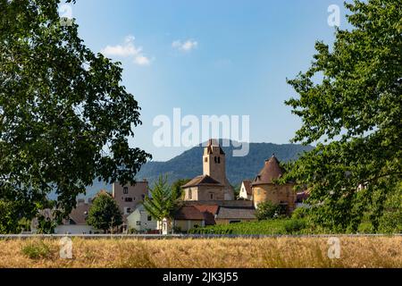 View of Durnstein town in Wachau valley. Lower Austria Stock Photo
