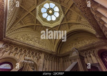 The Grand Staircase at Penrhyn Castle, Gwynedd, North Wales Stock Photo