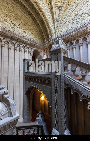 The Grand Staircase at Penrhyn Castle, Gwynedd, North Wales Stock Photo