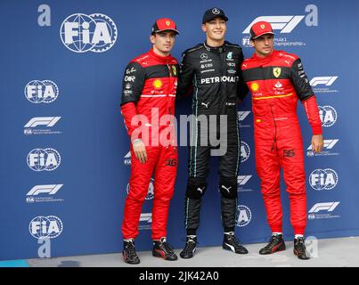 L to R): Charles Leclerc (MON) Ferrari with team mate Carlos L to R): Charles Leclerc (MON) Ferrari with team mate Carlos